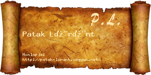 Patak Lóránt névjegykártya