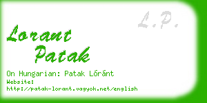lorant patak business card