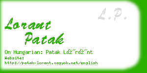 lorant patak business card